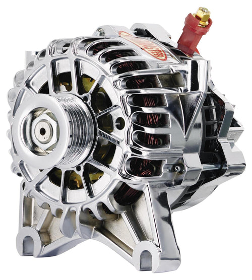 Alt Ford 6G Powermaster Polish 155A 6 grv Pulley Small Frame V MTG 4.6L SOHC Mustang I-D-A VR