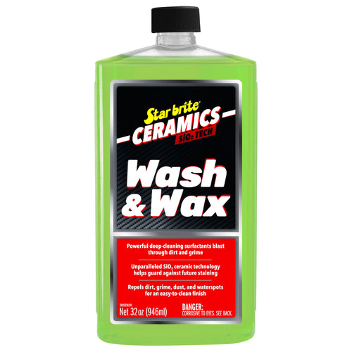 Ceramic Wash & Wax STAR BRITE - Watermelon Scent - Ultimate Protection and Shine, SiO2-Infused, Repels Dirt, Grime, UV Damage - 32 oz (203532)