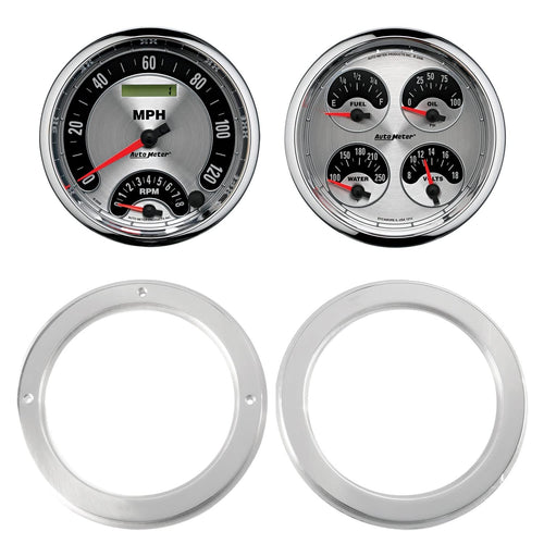 Auto Meter Dash Kit Direct Fit, 2 Pc, Chevy Truck 54-55, 2 X 5, American Muscle (7037-01)