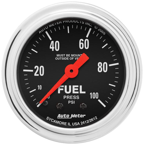 Auto Meter Traditional Chrome 2412 Mechanical Fuel Pressure Gauge