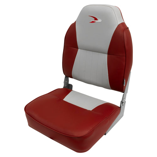 Lund Style Wise 8WD640PLS-661 High Back Boat Seat, Grey/Red