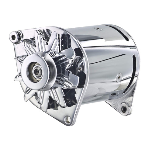 PowerGEN Alternator Powermaster 182158 (Ford Chrome 90A 12V T-Bird 1958-'63 w/Step Pulley for 3/8" Belt), 1 Pack