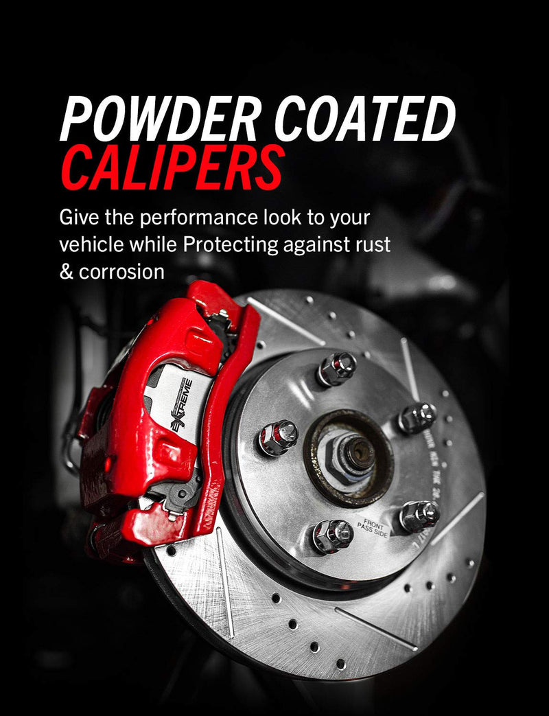 Power Stop S1218 Front Pair of High-Temp Red Powder Coated Calipers