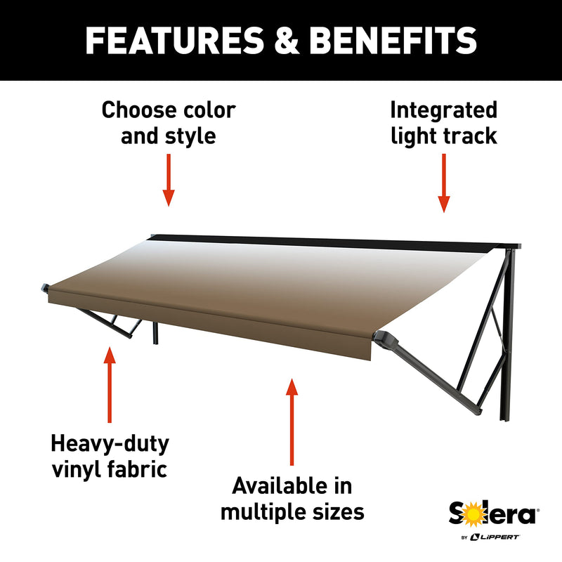 Lippert Solera RV Awning Weather Guard Assembly 21' White/Sand/Black V000255587