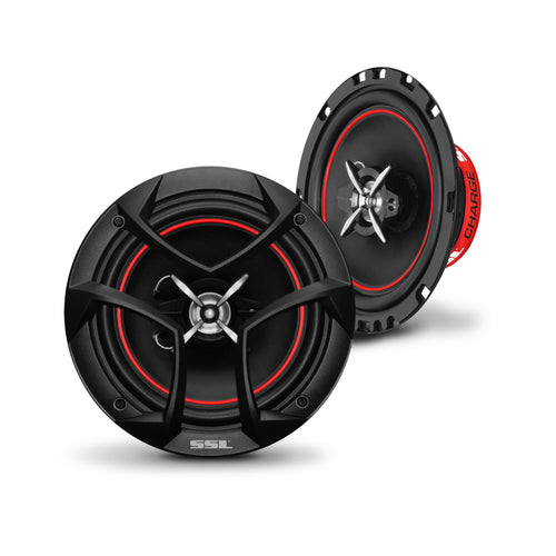 Sound Storm Laboratories Charge Series 6.5 Inch Car Door Stereo Speakers - 325 Watts Max, 3 Way, Full Range Audio, Coaxial, Tweeters, Sold in Pairs