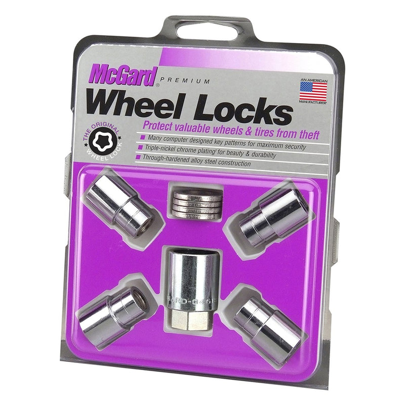 Chrome MCGARD Regular Shank Wheel Locks (1/2" - 20 Thread Size) - Set of 4