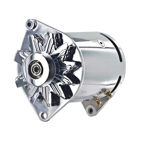 PowerGEN Alternator Powermaster 282158-2 (Ford Polish 90A 12V T-Bird 1958-'63 w/Lamp Term w/Step Pulley for 3/8" Belt), 1 Pack