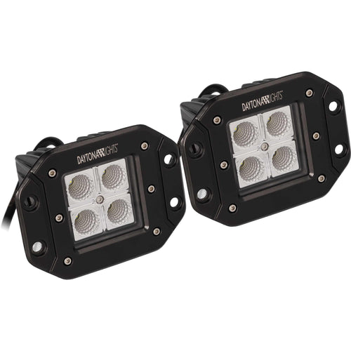4 LED Cube Lights Daytona Lights 3.6” Flush Mount (Flood) – 2 Pack
