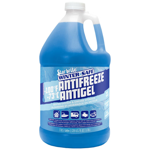 Winter Safe STAR BRITE -100°F Non-Toxic Antifreeze for Water Systems & Engine Storage – Safe for All Pipes, RVs, Boats, and Home Plumbing