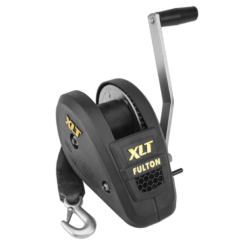 Fulton XLT 142314 Boat Trailer Winch with 20 Foot Winch Strap with Hook, 1,800 lbs. Capacity, Single-Speed Hand Crank Winch, Solid Drum Gear System