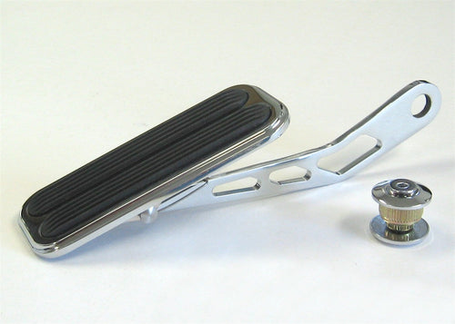 Drive-by-Wire Lokar X-Large Chrome Spring-Loaded Pedal Set with Rubber Insert for Throttle Control DBW-6016