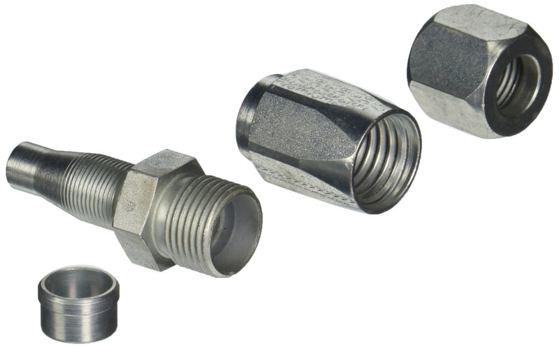 Gates Field Attachable 8C5E-8RMFA for C5E Hose, SAE Male Flareless Assembly, Steel, 13/32" ID, 2.15"