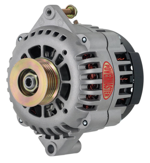 Alternator Powermaster 8414 (GM AD230 Natural 120A 6 grv Pulley Str Mt 6.61" Side BAT Post (Upgrade for All GM w/6.61" Str Mtg)), 1 Pack