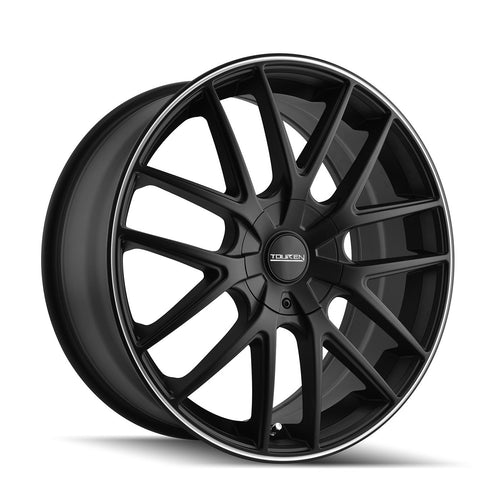 20x8.5 TR60, Bolt Pattern: 5x5/, Offset: 40, MATTE BLACK/MACHINED RING, set of 1