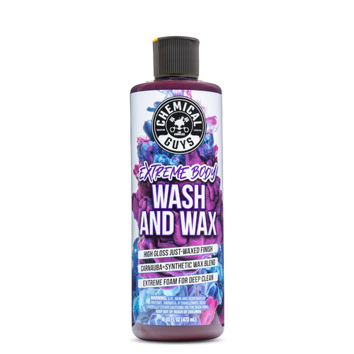 Chemical Guys Foaming Car Wash Soap Extreme Bodywash & Wax - Soap for Foam Cannons, Foam Guns, or Bucket Washes for Cars, Trucks, Motorcycles, RVs, and More, Grape Scent - 16 oz
