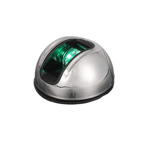 LightArmor™ Attwood NV3012SSG-7 2-Mile Vertical Surface Mount Navigation Light, Green LED Lighting, Round Stainless Housing