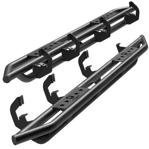 Tyger Auto Star Armor Side Step Rails Compatible with 2007-2018 Chevy Silverado GMC Sierra 1500; 2007-2019 2500 3500HD; 2019 LD / Limited | Crew Cab | TG-AM2C20128 | Nerf Bars Running Boards