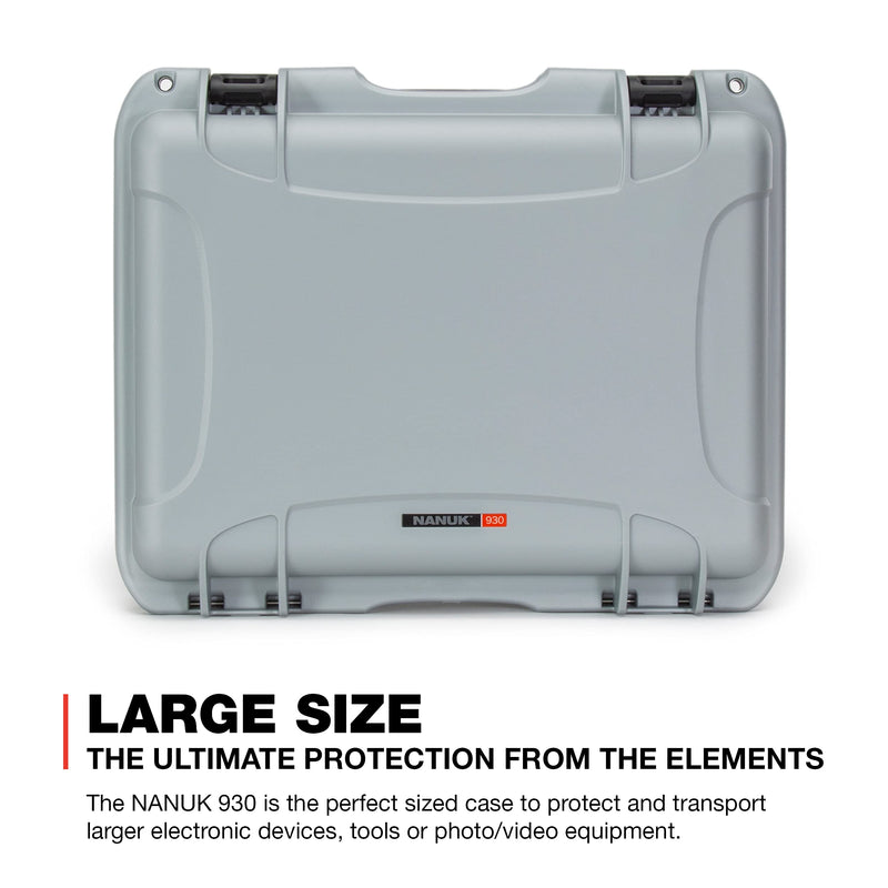 930 Waterproof Hard Case Nanuk with Padded Dividers - Silver,930-2005