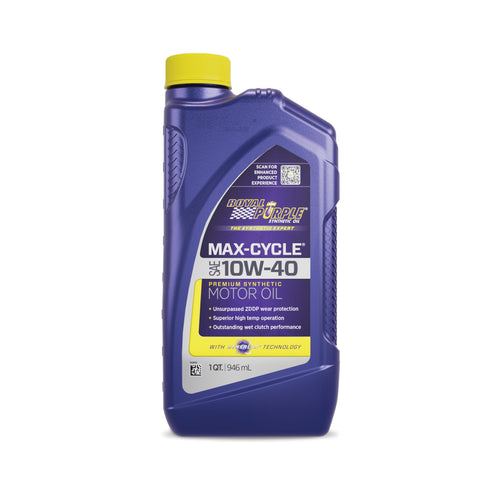 Max Cycle Royal Purple 01315 10W-40 High Performance Synthetic Motorcycle Oil, 1 Quart (32 Ounces)