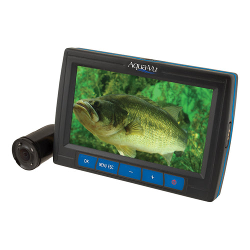 Aqua-Vu 4.3 Micro Stealth Underwater Fishing Pocket Camera, 4.3” LCD, High Resolution Full Color Camera, Auto Infrared Lights, 50 Ft Durable Cable for Fishing and Ice Fishing, Blue Edition