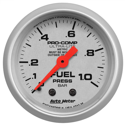 Auto Meter Ultra-Lite 4311-M Mechanical Fuel Pressure Gauge, 2.3125 in.