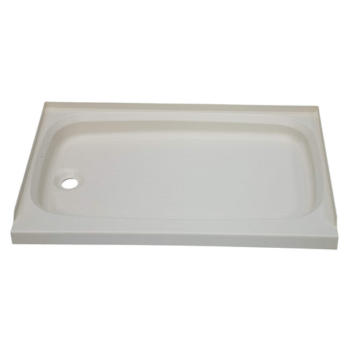 24" x 32" Lippert Replacement Parchment Shower Pan with Left Drain for RVs, Travel Trailers, 5th Wheels, and Motorhomes - 209490