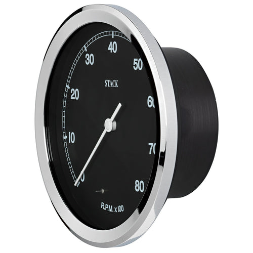 Clubman Stack ST230C-08 Classic Black 125mm 0-8k RPM Tachometer