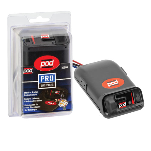 POD Trailer Time-Delay Electric Brake Controller Pro Series 80500 for Trailers with 1-2 Axles, Compatible with Ford, GM, Chevy, Dodge, RAM, Toyota, Jeep, and More with 2 and 4 Brakes