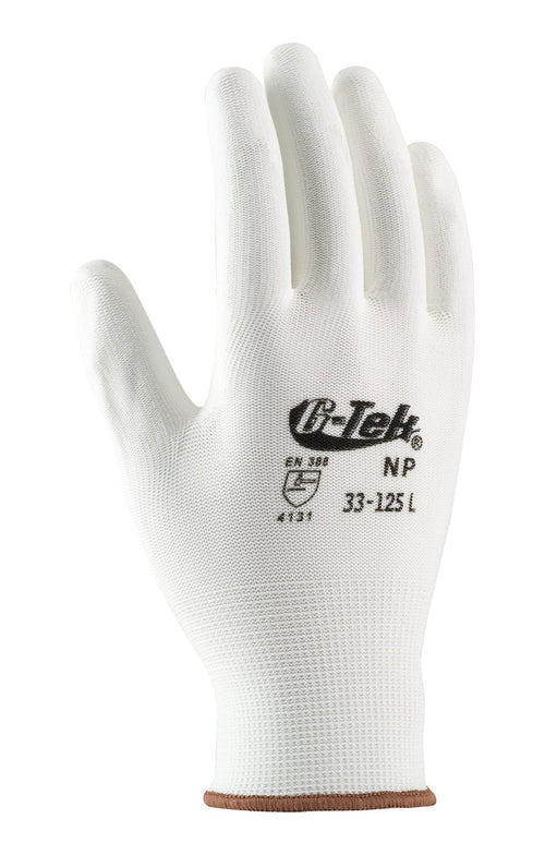 G-Tek Seamless Knit 33-125/XXL, Nylon Blend Glove with Polyurethane Coated Flat Grip on Palm & Fingers - Touchscreen