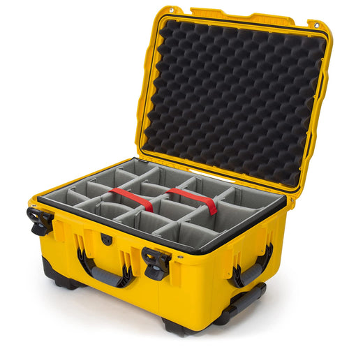 Waterproof NANUK 950 Hard Case with Wheels and Padded Divider - Yellow