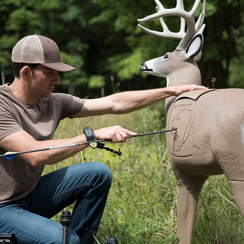GlenDel Full-Rut Buck 3D Archery Target with Replaceable Core Insert, GlenDel Full-Rut Buck w/4-sided insert, brown