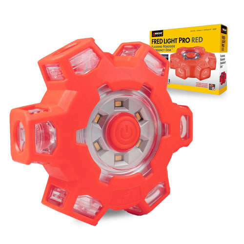 Wagan FRED PRO EL4340 Flashing Roadside Emergency Disc LED Flare 6 Flash Modes for Roadside Security, Warning Flashing with Magnet and Hook for Vehicles and Boats