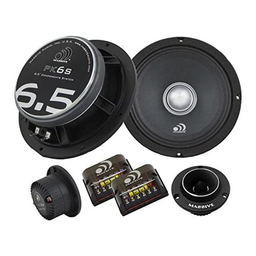 6.5" Component Car Speakers Massive Audio PK6S | 120W RMS / 240W Max | Silk Dome Tweeter & Mid-Bass Woofer | 2-Way Audio Upgrade | High-Fidelity OEM Replacement