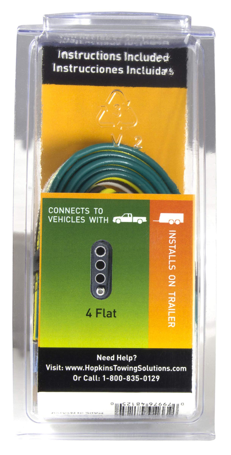 4-Wire Flat Trailer End Kit Hopkins - 48" Wires