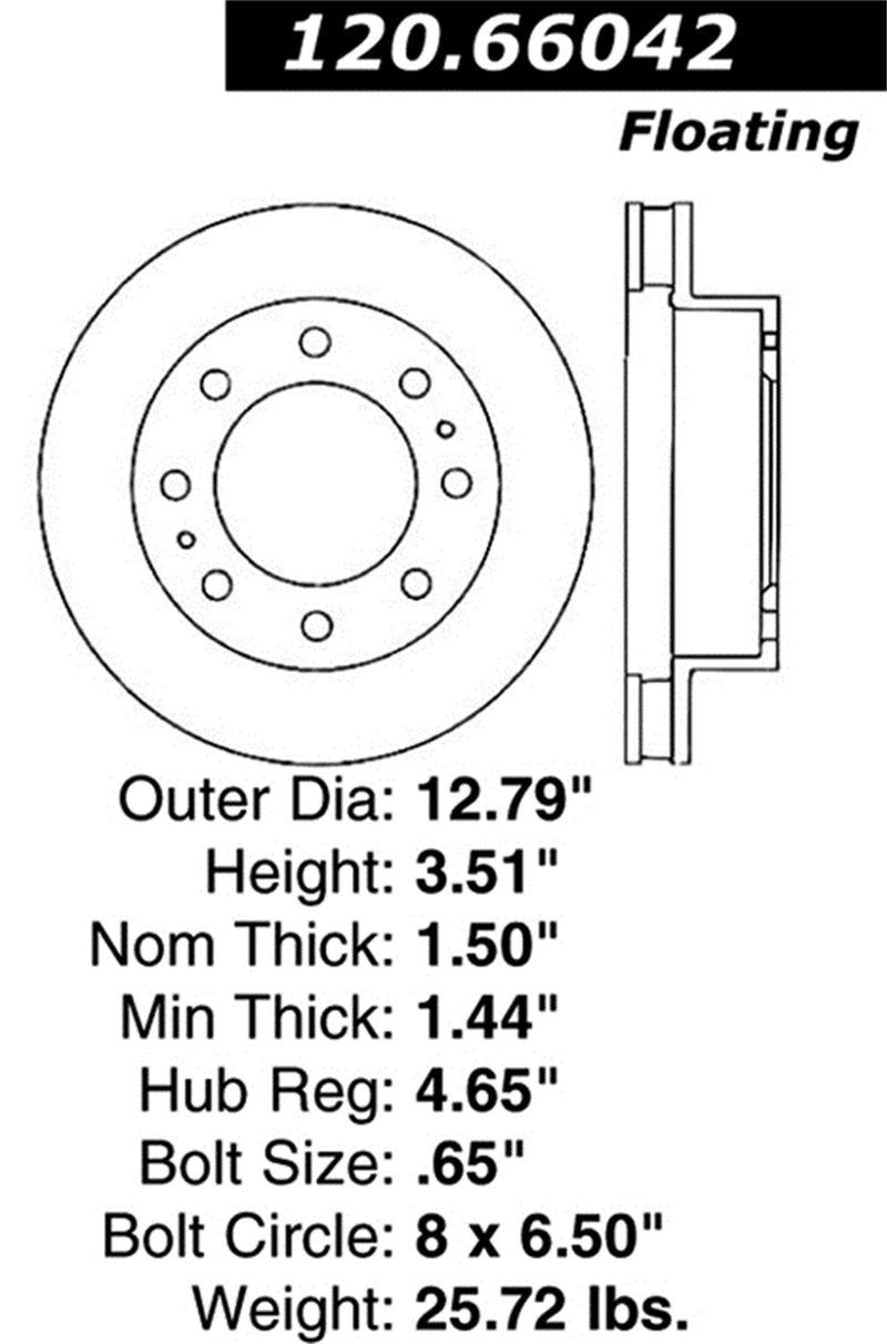 Front Right StopTech 128.66042R Sport Cross Drilled Brake Rotor