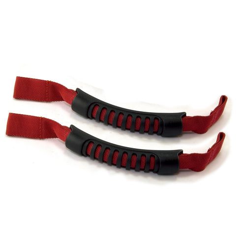 Grab Handle Kit Rugged Ridge 13305.11, Front, Headrest Mounted, Red; 07-Current Wrangler / 20-Current Gladiator