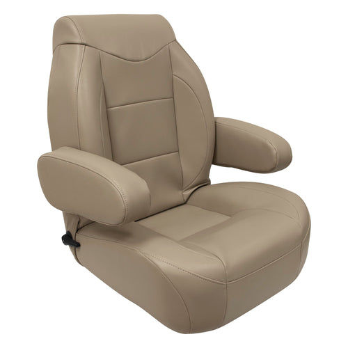 High Back Wise Premier Pontoon/Boat Reclining Helm with Flip Up Arm Rests - Mocha Java 3126-1725