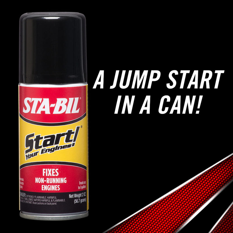 Start Your Engines! STA-BIL - Fixes Non-Running Engines - A Jump Start in A Can - Revitalizes Fuel System - Safe for 2 and 4-Cycle Engines - Quick, Easy Starts Ensured, 2 fl. oz. (21214)