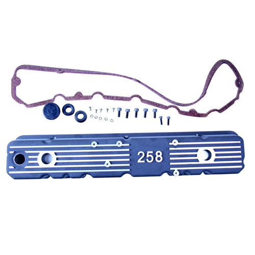 17401.15 | Omix-Ada | Engine Valve Cover, Black, Aluminum | OE Reference: 83501398K-AL258 | Fits 1981-1987 Jeep CJ/Wrangler YJ with 258 CID
