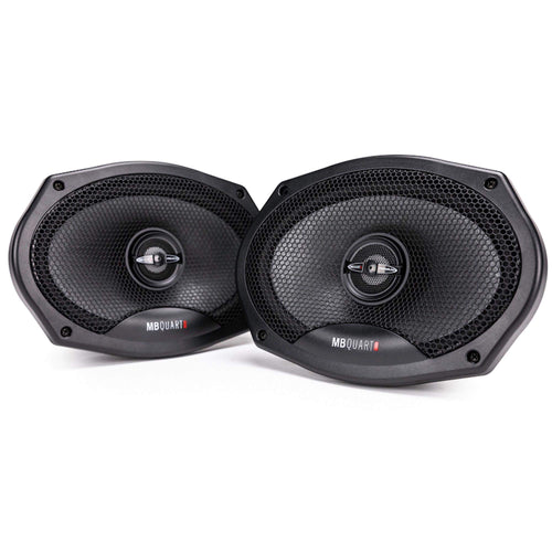 MB Quart Premium PK1-169 Car Speakers (Black, Pair) – 6x9 Inch Coaxial Speaker System, 220 Watt, 2-Way Car Audio, 4 OHMS (Grills Included)