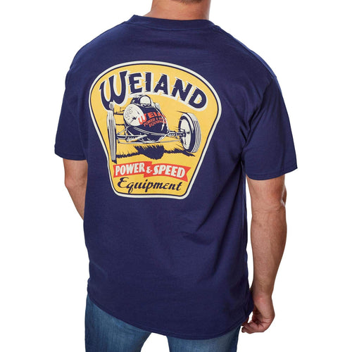 Large Weiand 10002-LGWND Navy Power and Speed Retro T-Shirt