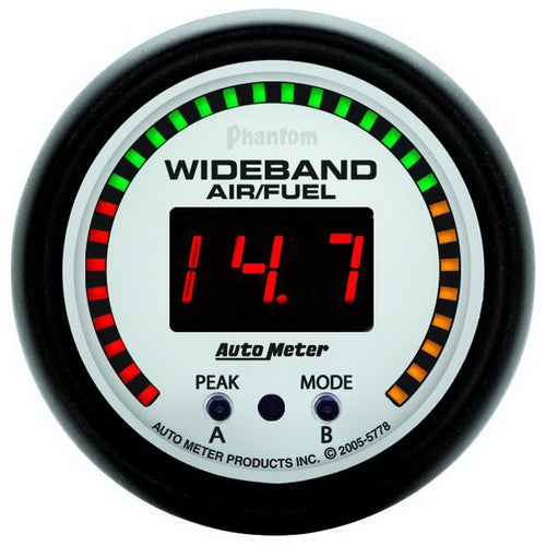 Auto Meter Phantom 2-1/16" Wideband Air/Fuel Ratio Gauge Kit with Sensor 5778