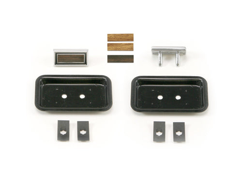 Deluxe Seat Buttons Scott Drake C9ZZ-6564824-W With Walnut & Teak Inserts Pair