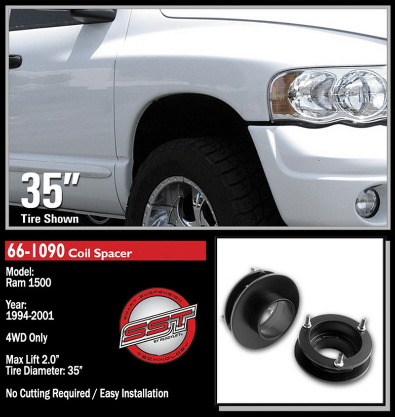 Coil Spacer Readylift 66-1090, Black, for tires up to 35"