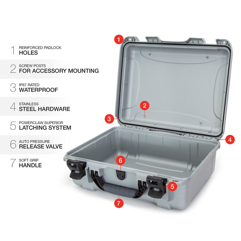 Waterproof Nanuk 930 Hard Case Empty - Silver