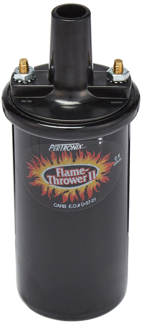 Flame-Thrower II Pertronix Ignition Coil, 45,000 Volt 0.6 Ohm, 12 Volt, Black