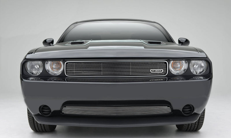 Horizontal T-Rex 21415 Aluminum Polished Finish Billet Grille Overlay for Dodge Challenger