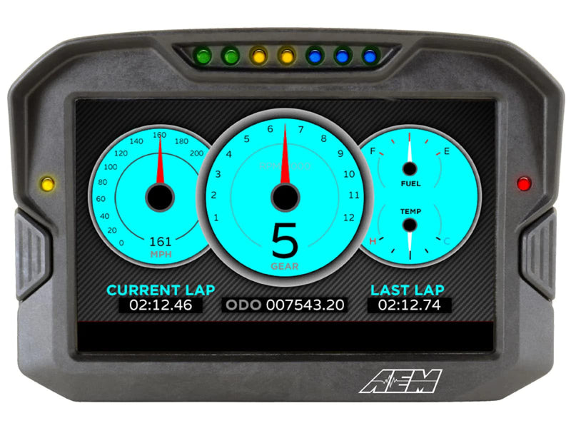 30-5703 AEM Electronics CD-7LG Carbon Logging Display Kit; w/Internal GPS