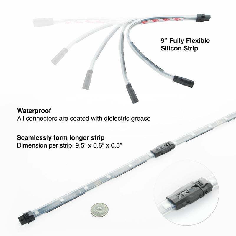 App Control XKGLOW Chrome Car Mini LED Accent Light Kit - Interior