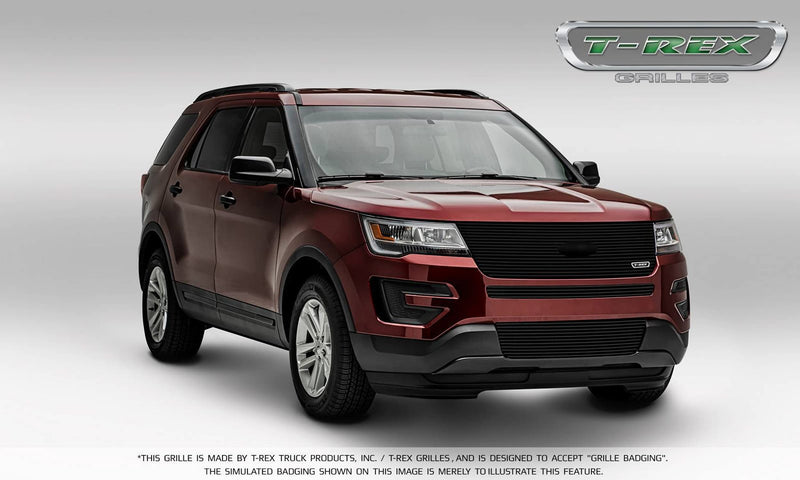 2016-2017 Explorer T-Rex Grilles Billet Bumper Grille, Black, 2 Pc, Insert, Does Not Fit Vehicles with Camera - PN #25664B